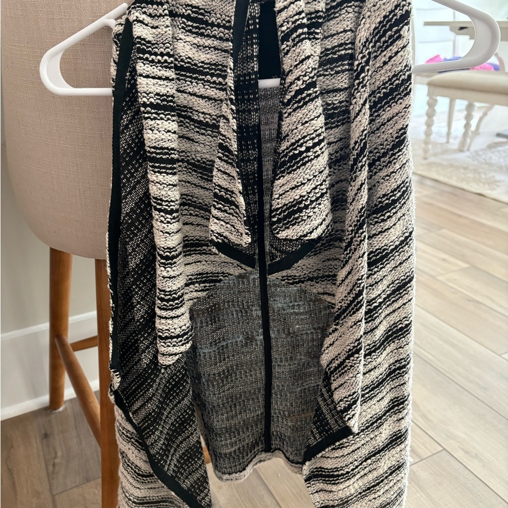 Anthropologie Black and White Striped Cardigan